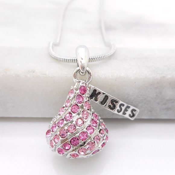 Austrian Crystal Kiss Kisses Pendant Necklace - Picture 2 of 3